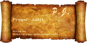 Preger Judit névjegykártya